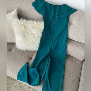 Fashion Nova Ready to Ruffle Jumpsuit Hunter